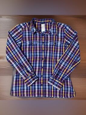 Patagonia 53915 Fjord Long Sleeve Button Up Flannel Shirt Women's Size 4